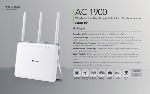 TP-LINK AC1900 Wireless Dual Band Gigabit ADSL2+模式