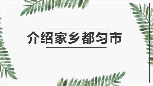 介绍家乡都匀市