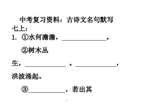 人教版九年级语文课件  六册诗文名句默写