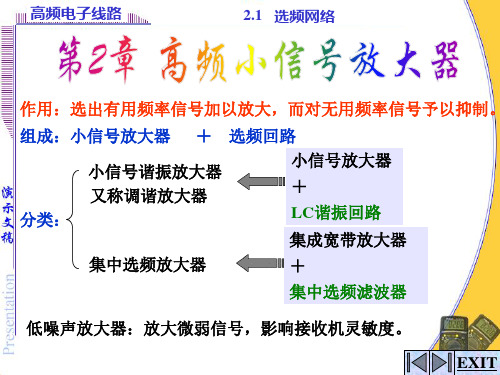 模拟电子技术基础 2.1选频网络PPT课件