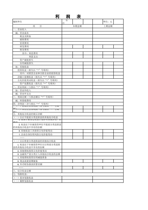 最新利润表