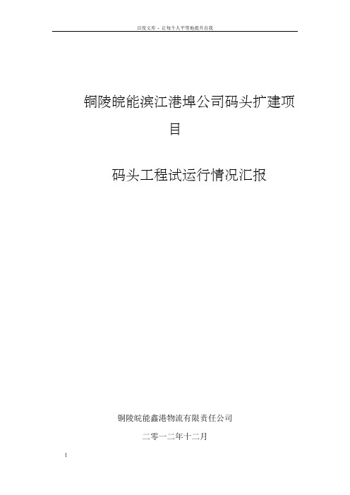 铜陵皖能滨江港埠公司码头扩建项目试运行情况汇报