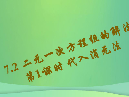 吉林长春市榆树市弓棚镇七年级数学下册 7.2 二元一次方程组的解法(1)代入消元法练习 (新版)华东师大版