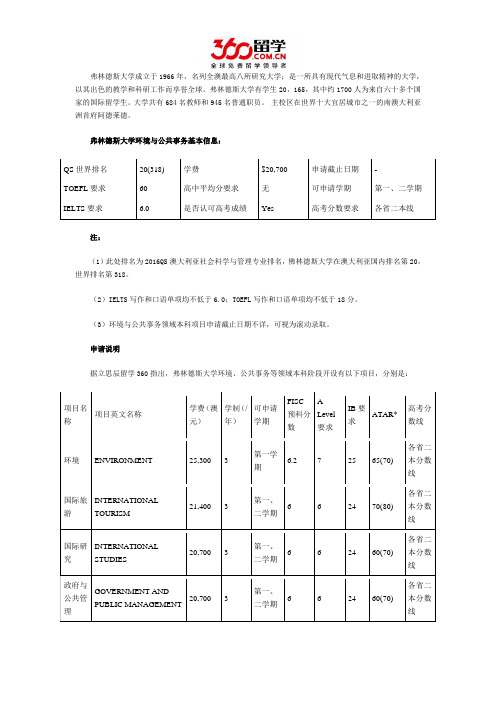 2017年弗林德斯大学环境与公共事务专业