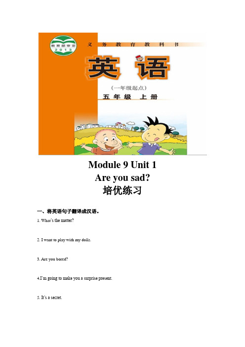 (一起)外研版五年级英语上册培优练习Module 9 Unit 1