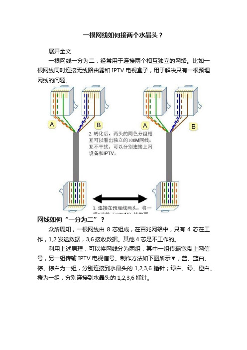 一根网线如何接两个水晶头？