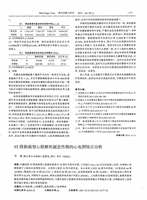 ST段抬高型心肌梗死超急性期的心电图特点分析