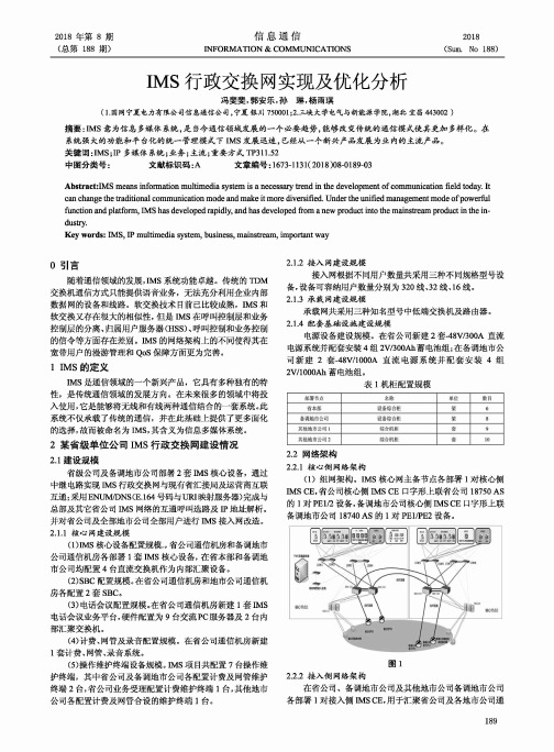 IMS行政交换网实现及优化分析