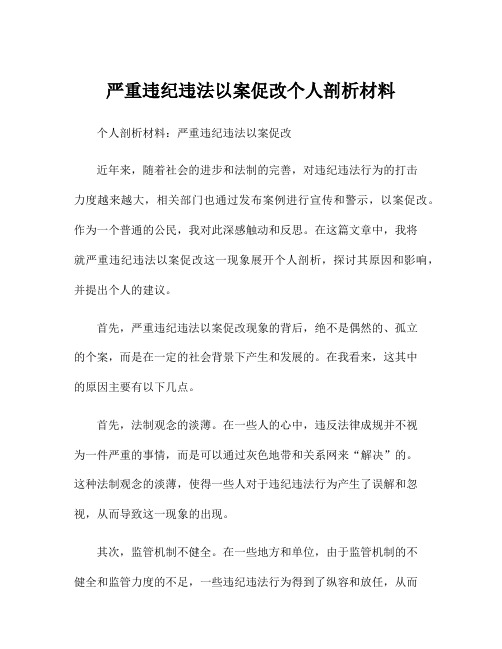 严重违纪违法以案促改个人剖析材料