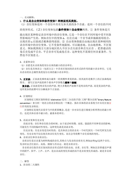 语音学复习资料   详细整理