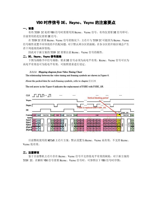 VBO时序信号DE、Hsync、Vsync的注意要点