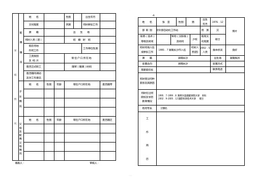 军队干部转业审批报告表样式