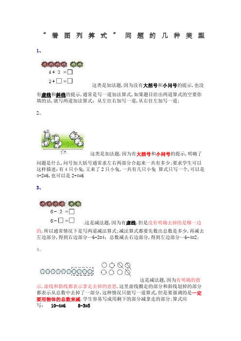 一年级数学解决看图列式问题常见题型精辟总结