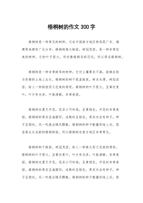 梧桐树的作文300字