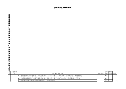 五型班组考核表(公司发)