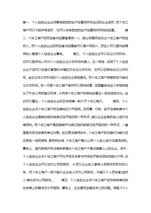 个人独资企业必须要有固定的生产经营场所和合法的企业名称