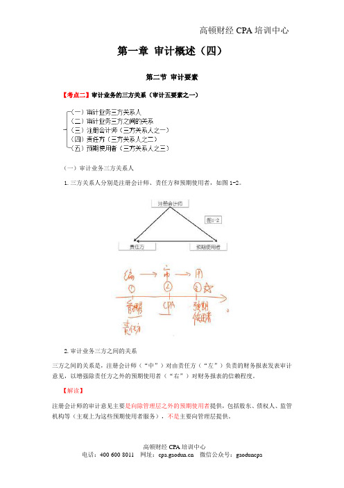 2016年最详细的CPA考试《审计》复习笔记第01章04