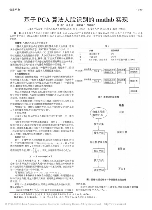 基于PCA算法人脸识别的matlab实现_罗鑫