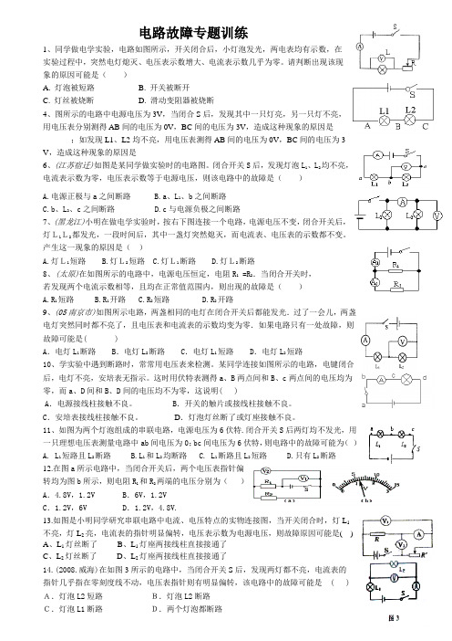 电路故障专题训练