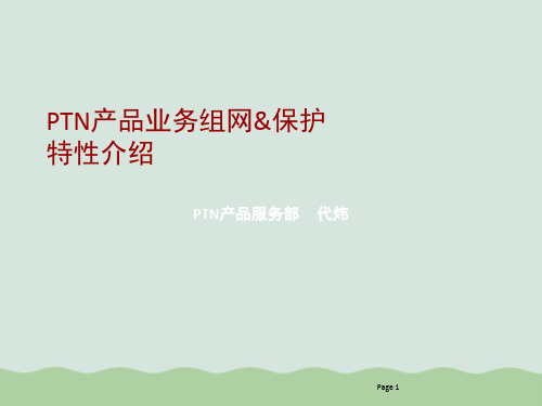 PTN业务及组网应用培训讲义(ppt 33页)