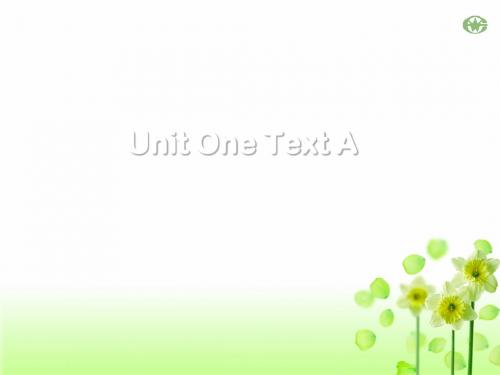 Unit One Text A第二课时