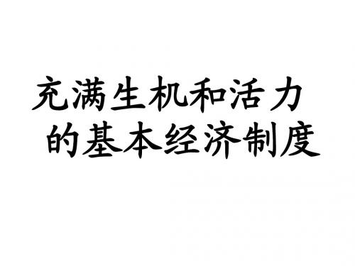 充满生机和活力的基本经济制度