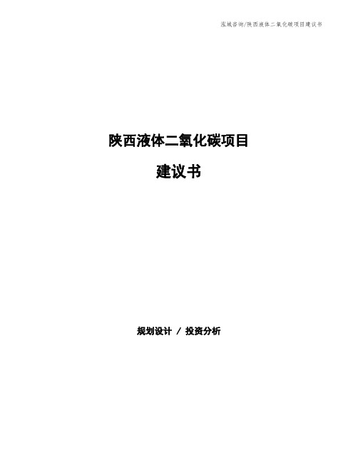 陕西液体二氧化碳项目建议书