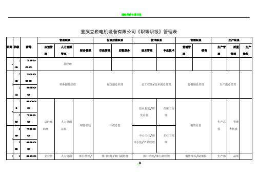 公司职等职级管理表