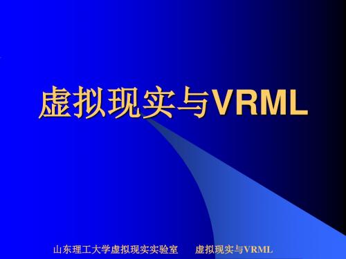 虚拟现实与VRML-第三章 虚拟现实的计算机技术