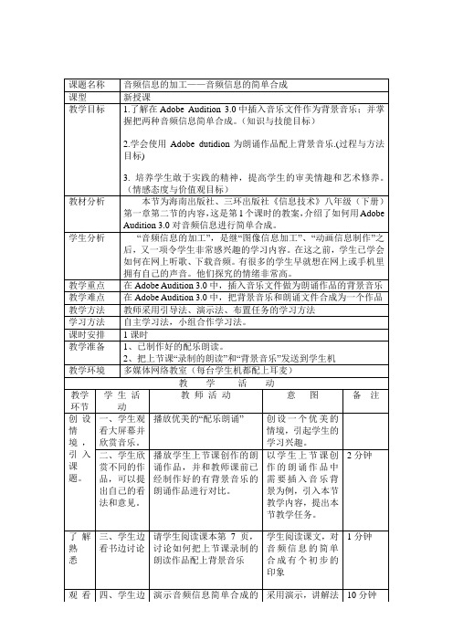 音频信息的加工1