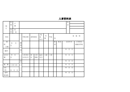 公司人事资料表范本(doc 15页)