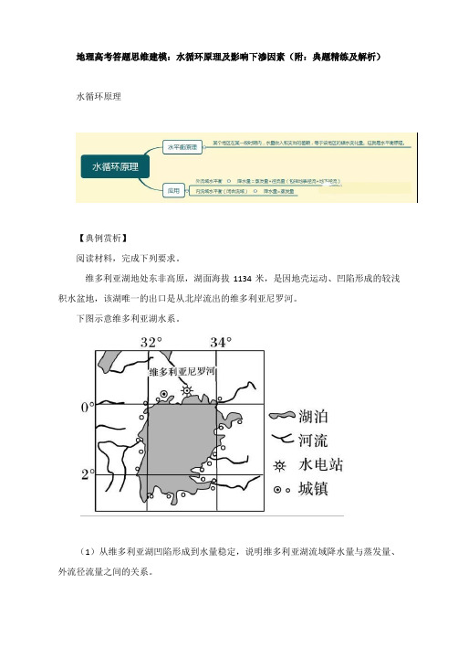 地理高考答题思维建模：水循环原理及影响下渗因素(附：典题精练及解析)