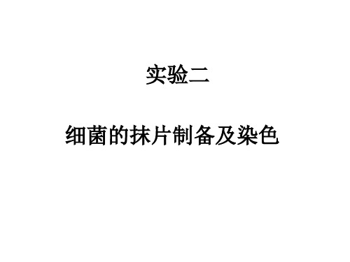 免疫学实验课件：实验二细菌抹片制备及染色、培养基的制作、