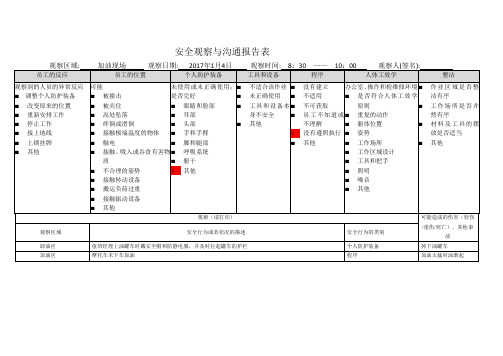 安全观察与沟通报告表(加油站领导)