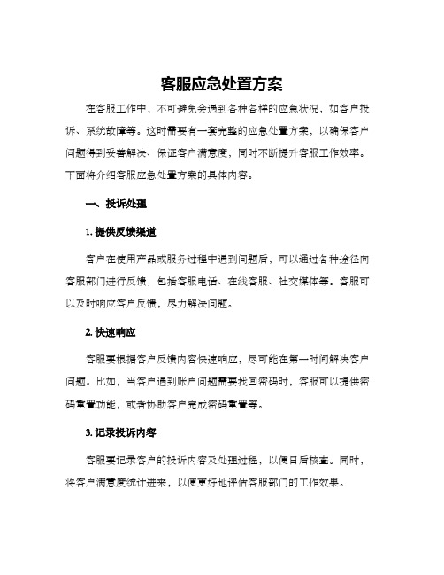 客服应急处置方案