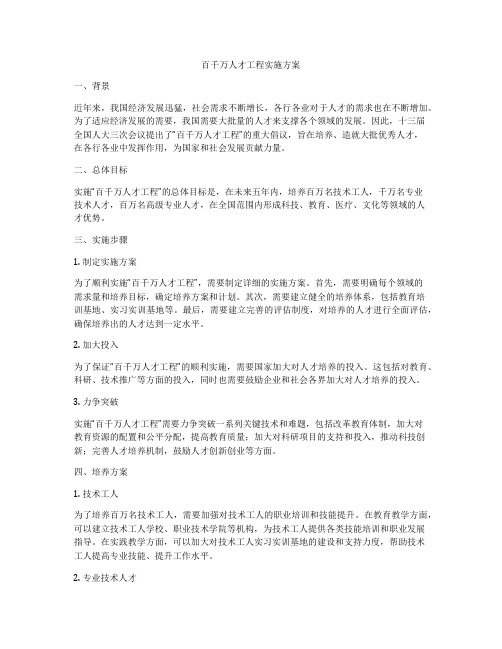 百千万人才工程实施方案