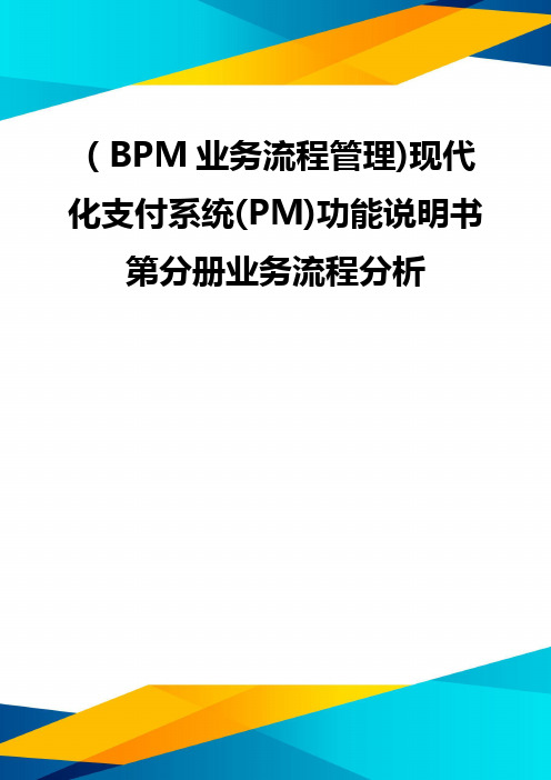 (BPM业务流程管理)现代化支付系统(PM)功能说明书第分册业务流程分析