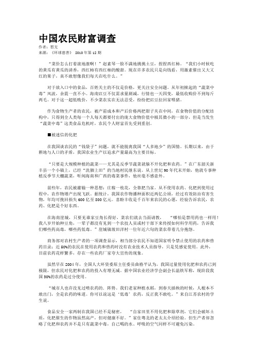 中国农民财富调查