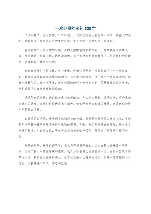 一次心灵的洗礼600字