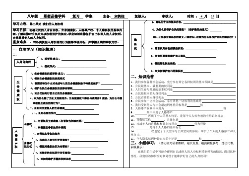 我们的人身权利-复习学案