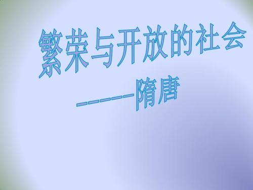 人教版中考历史专题复习课件：繁荣与开放的社会 (共26张PPT)