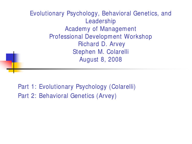 Evolutionary Psychology,：进化心理学,