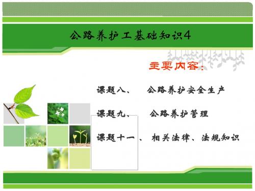 公路养护工基础知识讲座6概述讲义