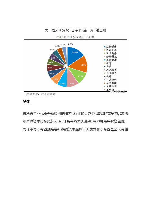 独角兽数据报告2019