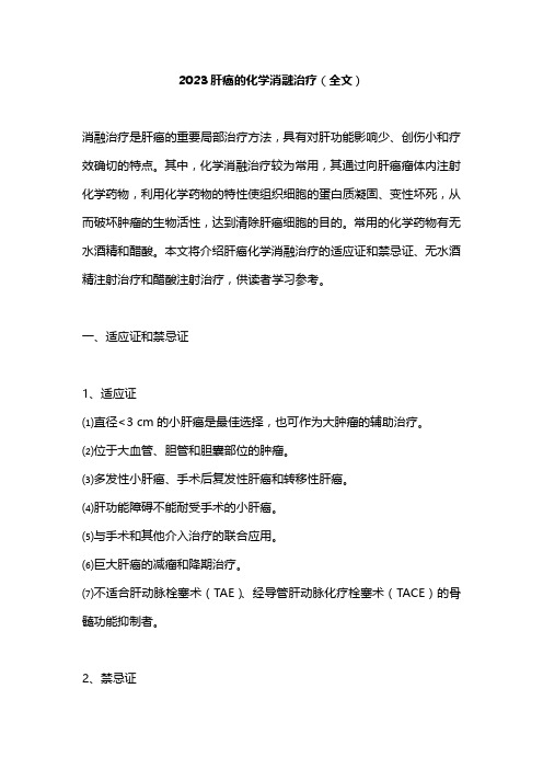 2023肝癌的化学消融治疗(全文)