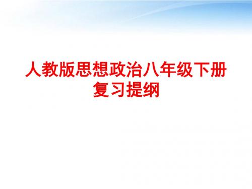 人教版八年级下册思想品德总复习课件