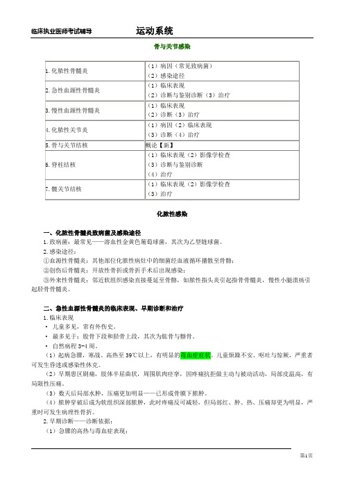 2020年执业医师考试资料骨与关节感染