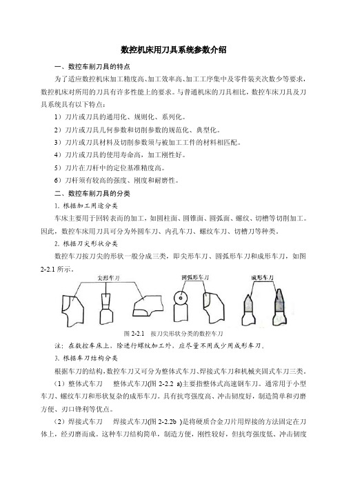 数控机床用刀具系统参数介绍讲述