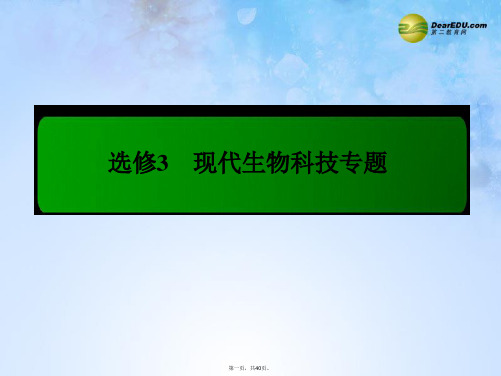 高考生物总复习 专题四 生态工程教学课件 新人教版选修3