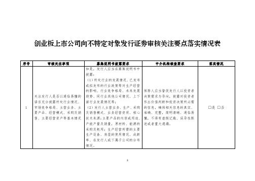 创业板上市公司向不特定对象发行证券审核关注要点